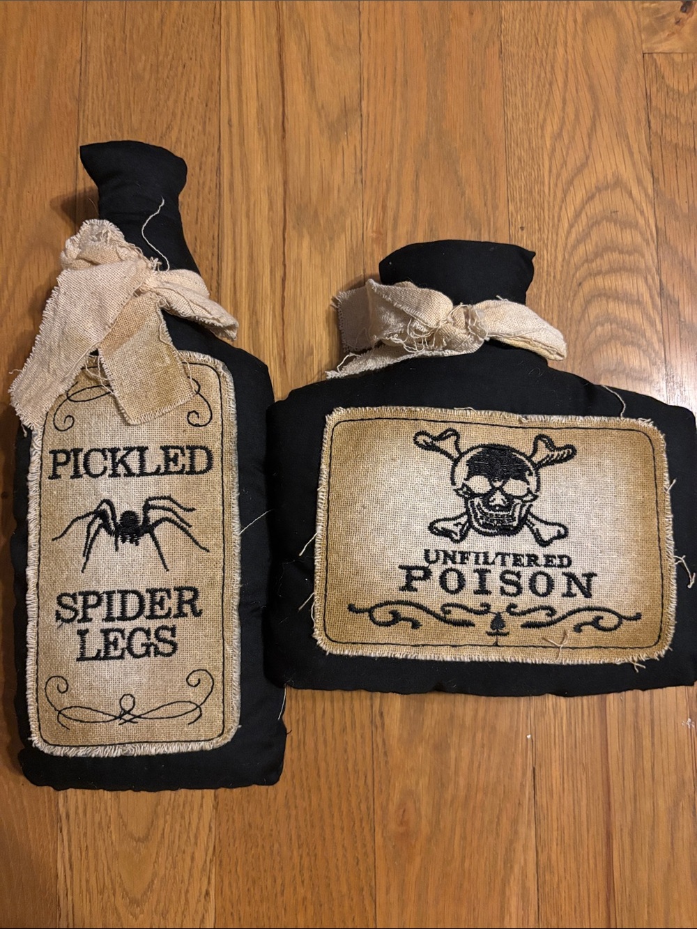 Black Halloween Decorative Potion Bottles